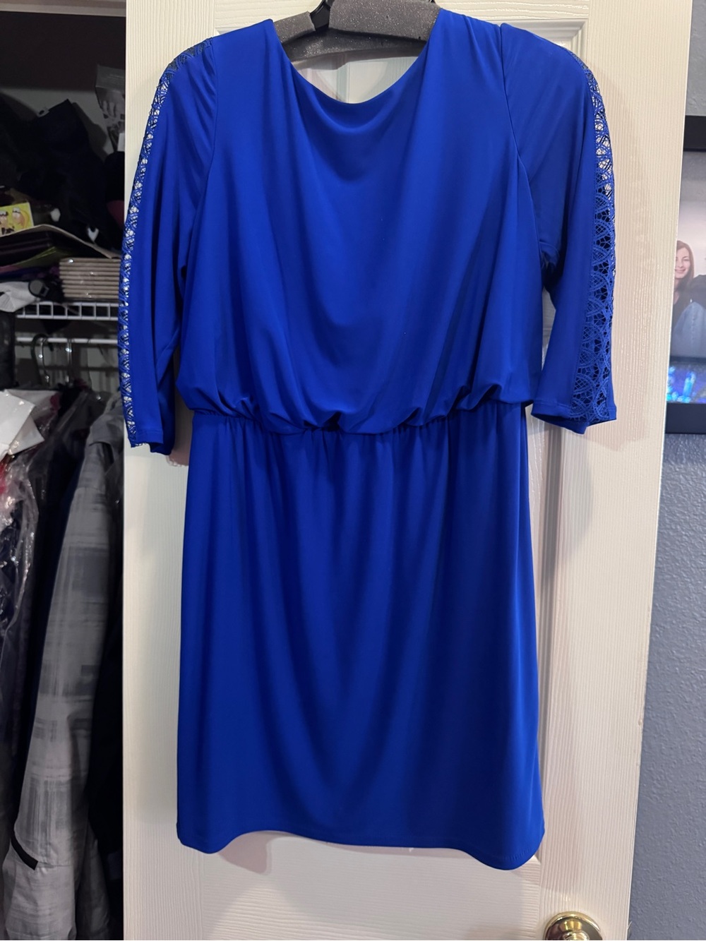 Elegant Blue Women's Blouson Dress